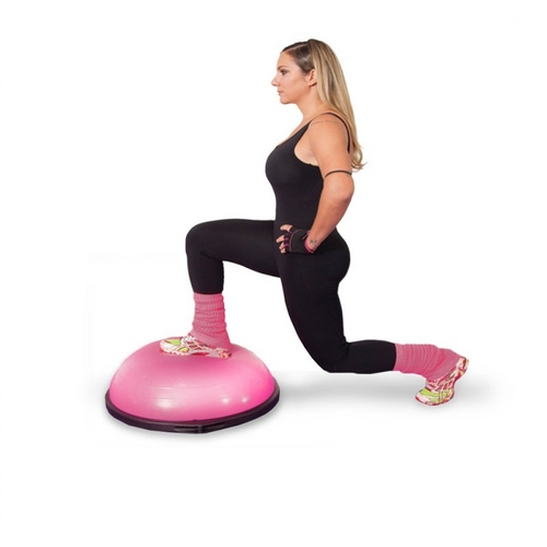 Meia Bola Bosu Ball By Cau Saad Cau2 Acte - Suporta At- 250 Kg - Antiderrapante - Rosa