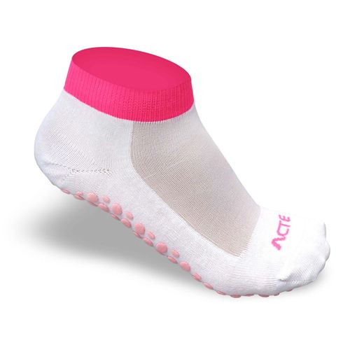 Meia para Pilates Branco/ Rosa 34-38