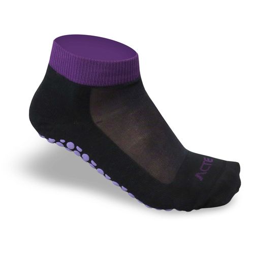 Meia para Pilates Preto/ Roxo 34 -38