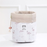 Moda Drawstring Barrel Mulheres Cosmetic Bag Viagem Organizer Bag Oxford Feminino de Higiene Pessoal Wash Bra Caso Roupa Maquiagem