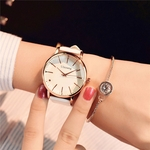 Mulheres Moda Couro Grande Dial Luxo Tecido Strap relógio de quartzo