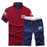 Gostar 2pcs / set Men Verão Calças do terno do comprimento Médio + T-shirt Casual Sports