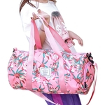 Oxford Pano Mulheres Sports Dry Wet Handbag Único Shoulder Bag para Fitness Yoga (flor)