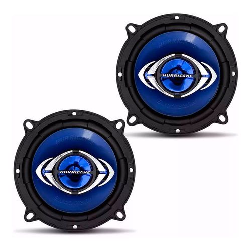 Par Alto Falantes Quadriaxial 4 Pol Azul Hurricane 55W Rms 4 Ohms