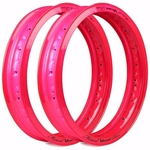 Par Aros aluminio Viper Motard 14 x 215 e 17 x 185 Biz e Pop 100 Pink Neon