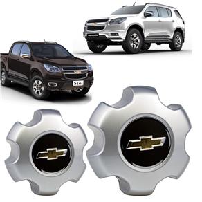 Par Calota Centro Roda Chevrolet Trailblazer 2015 com Emblema