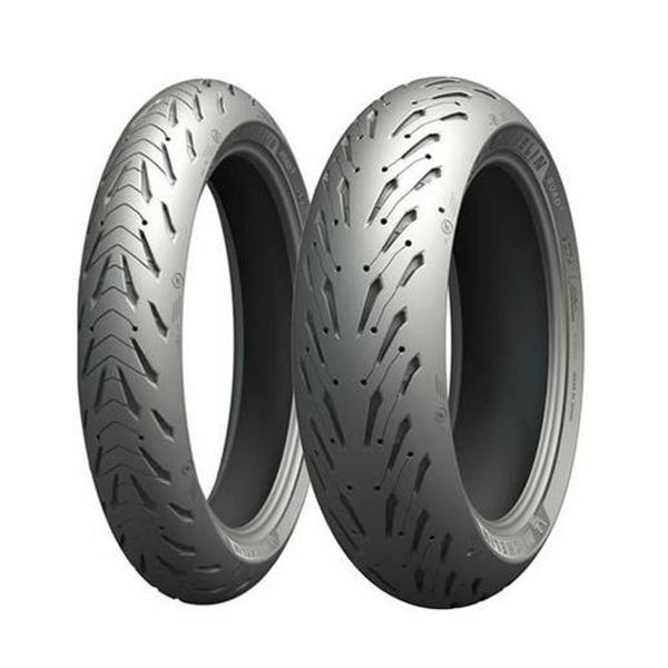 Par de Pneu Moto Michelin ROAD 5 120/70 ZR17 M/C 58W Dianteiro TL + 180/55 ZR17 M/C 73W Traseiro TL