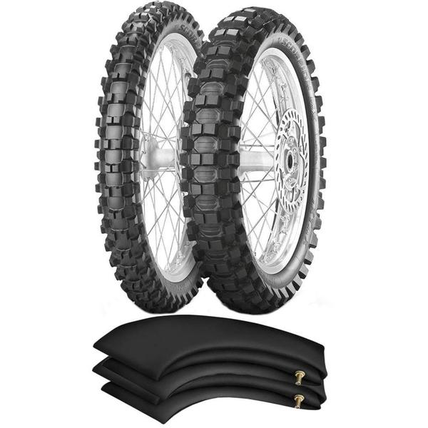 Par Pneu Crf 230 100/100-18 + 80/100-21 Scorpion Mx Extra X Pirelli - Pirelli Moto