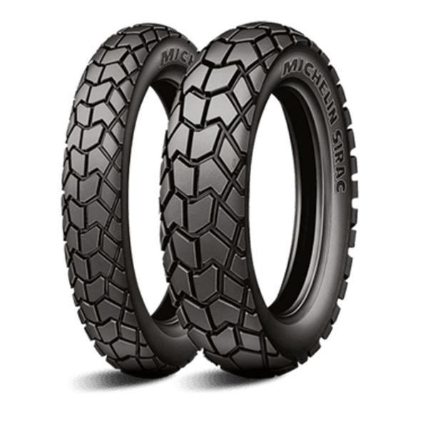 Par Pneu de Moto Michelin SIRAC 90/90 19 M/C 52P Dianteiro TT + 110/90 17 M/C 60P Traseiro TT