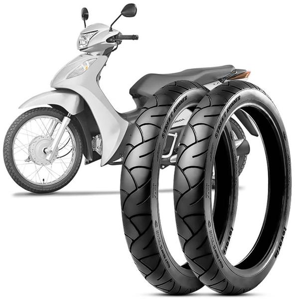 Par Pneu Moto Biz 100 Levorin 60/100-17 33L 80/100-14 49L Street Runner