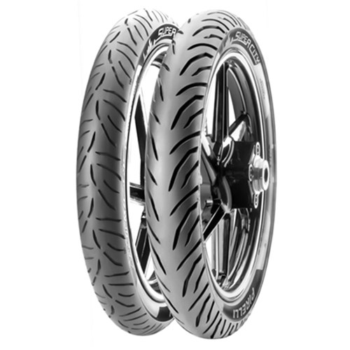 Par Pneu Pirelli 80-100-14 e 60-100-17 Super City com Câmara