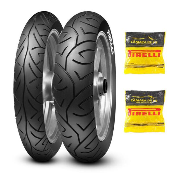 Par Pneus Câmaras 130/80-18 e 100/90-19 Pirelli Sport Demon