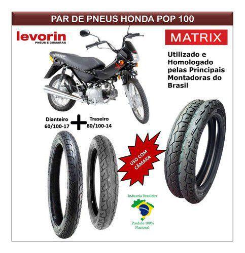 Par Pneus Honda Pop 100 Todas Medida Original Matrix - Levorin