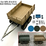 Para WPL B14 B16 B24 Caminhão Militar RC Carro DIY Trailer Estojo Modelo Veículo 3 Cores