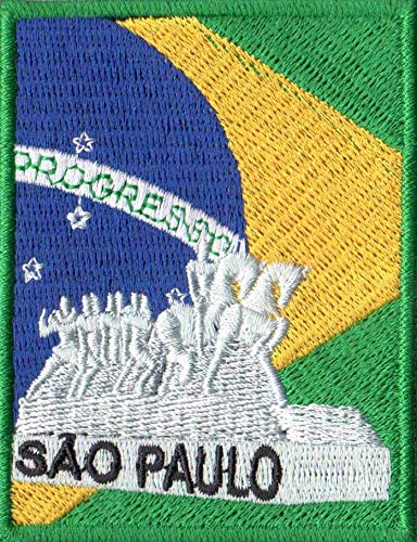 Patch Bordado - Bandeira Brasil e Sp BD50281-198 Fecho de Contato