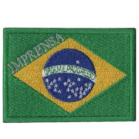 Patch Bordado - Bandeira Brasil Imprensa BD50275-5 Fecho de Contato
