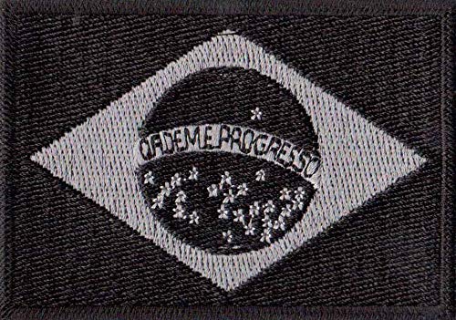 Patch Bordado - Bandeira Brasil Negativa BD50046-109 Fecho de Contato