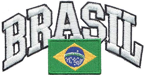 Patch Bordado - Brasil & Bandeira Grande BD50086-165 Fecho de Contato