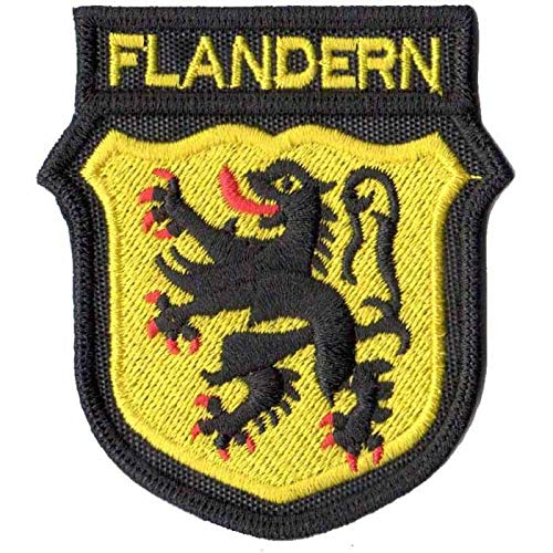 Patch Bordado - Escudo Reino Bélgica Leao Flanders PL60327-63 Fecho de Contato