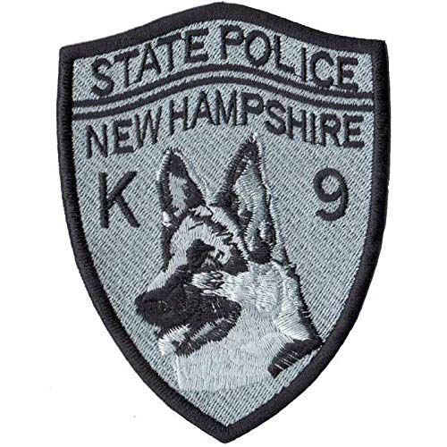 Patch Bordado - K9 New Hampshire Eua Cinza PL60210-237 Fecho de Contato