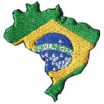 Patch Bordado - Mapa Bandeira Brasil BD50087-104 Fecho de Contato