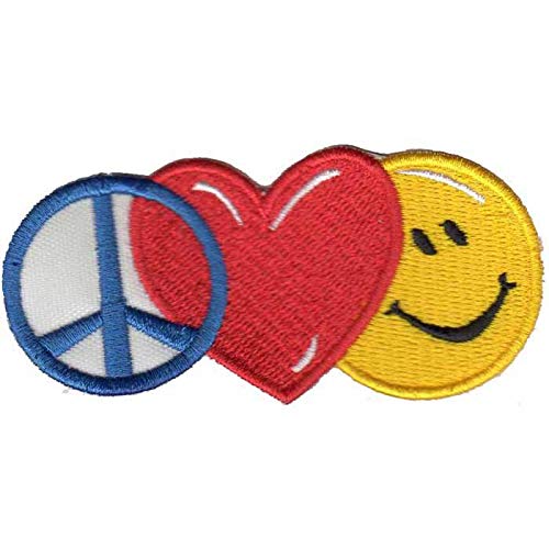 Patch Bordado - Paz Amor e Felicidade DV80436-433 Fecho de Contato