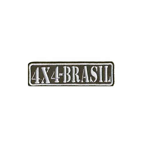 Patch Bordado - Tarja Trilha Traçao 4x4 Brasil AD30083-193 Fecho de Contato