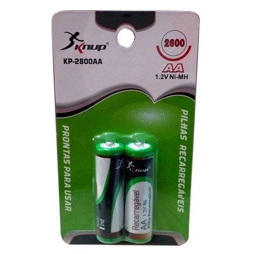 Pilha Recarregável Aa 2600Mah - Original Knup - 2 Unidades