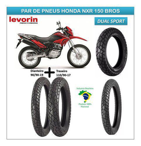 Pneu Dianteiro Honda Nxr 150 Bros+pneu Traseiro Dual Sport - Levorin