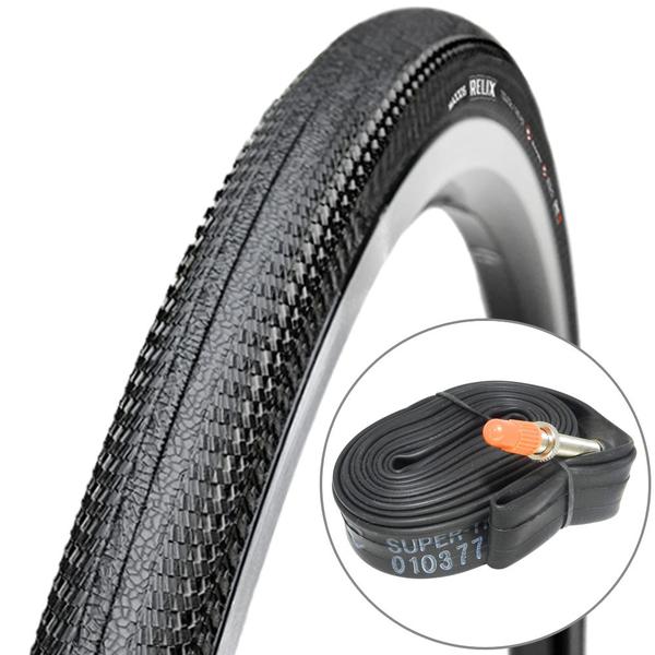 Pneu Maxxis Relix 700x23C Dobrável Kevlar e Câmara