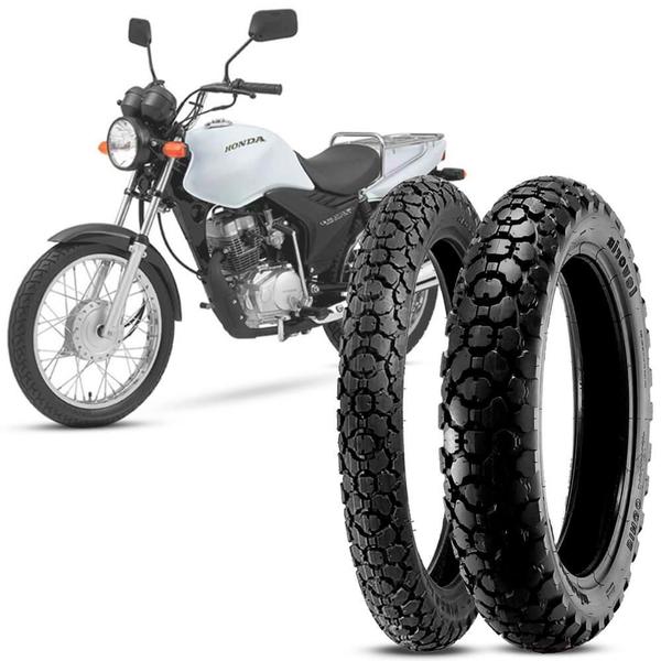 2 Pneu Moto CG 125 Cargo Levorin Aro 18 80/100-18 47P M/C 90/90-18 57P M/C Dingo Evo