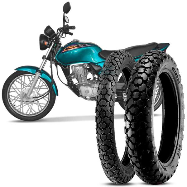 2 Pneu Moto CG 125 Titan Levorin Aro 18 80/100-18 47P M/C 90/90-18 57P M/C Dingo Evo