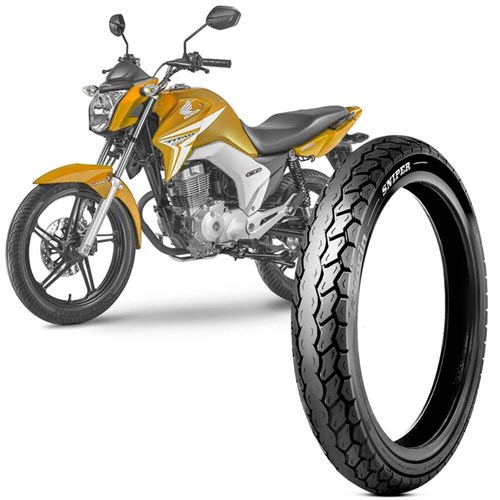 Pneu Moto Cg 150 Titan Cbs Levorin Aro 18 90/90-18 57P Traseiro Sniper