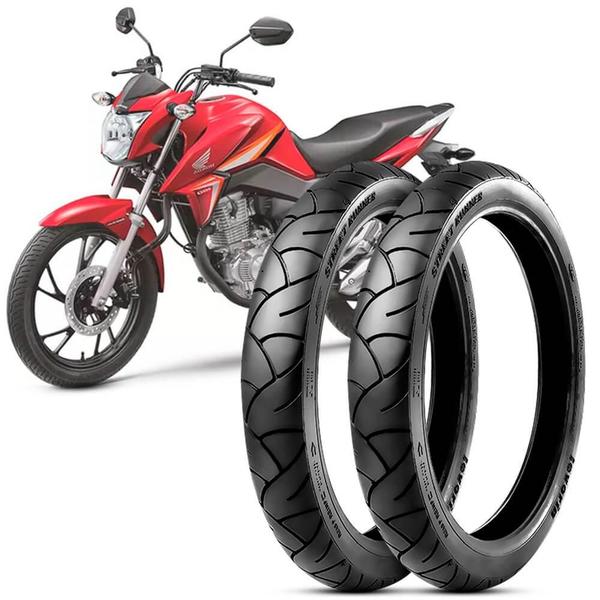 2 Pneu Moto Cg 160 Titan Levorin Aro 18 90/90-18 57p 2.75-18 48p Street Runner