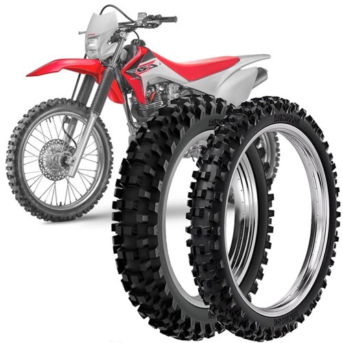 2 Pneu Moto Crf 230F Rinaldi 110/100-18 64M 80/100-21 51M Rw33