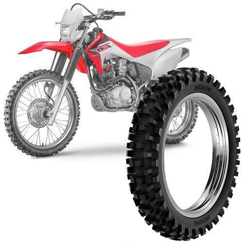 Pneu Moto Crf 230f Rinaldi Aro 18 100/100-18 59m Traseiro Rw33