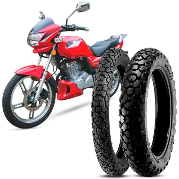 2 Pneu Moto GSR 125 Levorin Aro 18 80/100-18 47P M/C 90/90-18 57P M/C Dingo Evo