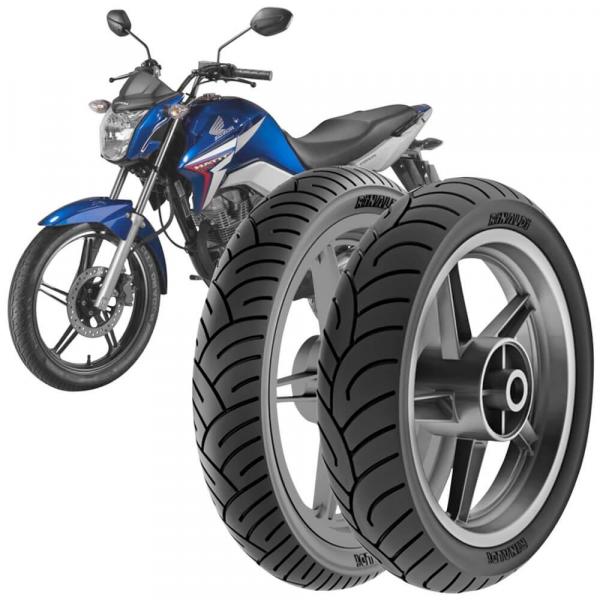 2 Pneu Moto Honda Cg Titan Rinaldi 90/90-18 57P 80/100-18 47P Hb37