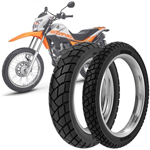 2 Pneu Moto Nxr Bros Rinaldi 110/90-17 60P 90/90-19 52T R34