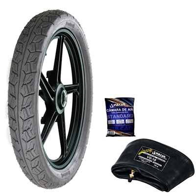 Pneu Roadwell + Câmara Vulcan Tm07 90/90r18 57n Cg Tita Ybr