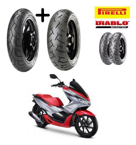 Pneus Honda Pcx 150 Par Dianteiro e Traseiro Diablo Scooter - Pirelli