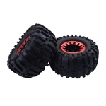 Pneus 2PCS carro de borracha do pneu da roda 82 mil¨ªmetros Para 01:16 RC On Road rastreador de Rock Truck Car