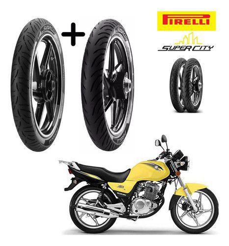 Kit Pneu Suzuki Yes 125 Dianteiro e Traseiro Pirelli S/cam