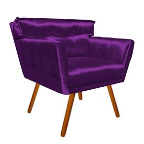 Poltrona Decorativa Anitta Acetinado Roxo - D`Rossi