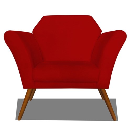 Poltrona Decorativa Anitta Corano Vermelho - Am Decor