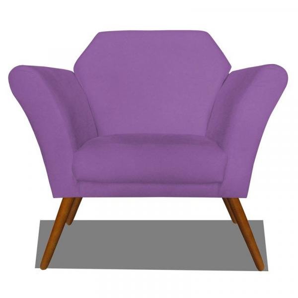 Poltrona Decorativa Anitta Suede Roxo - AM Decor