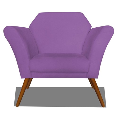 Poltrona Decorativa Anitta Suede Roxo - Am Decor