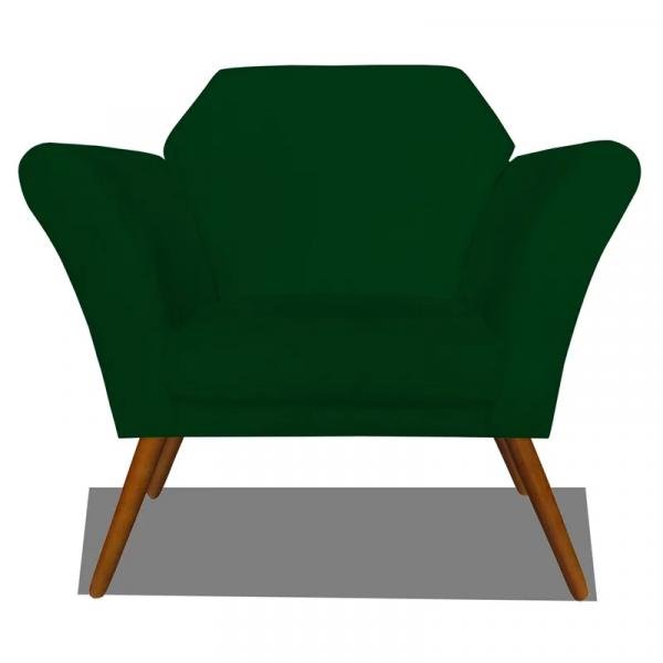 Poltrona Decorativa Anitta Suede Verde - AM Decor