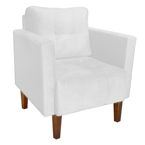 Poltrona Decorativa Lívia para Sala e Recepção Suede Branco - D'Rossi