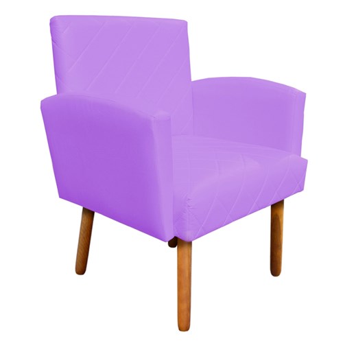 Poltrona Decorativa Veronês para Sala e Recepção Corino Lilas - D'Rossi